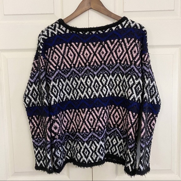 Relativity Fair Isle Eyelash Long Sleeve Sweater - Picture 4 of 6